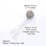 Interactive Ribbon Rattan Ball Cat Toy with Bell - GreenFur