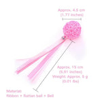 Interactive Ribbon Rattan Ball Cat Toy with Bell - GreenFur