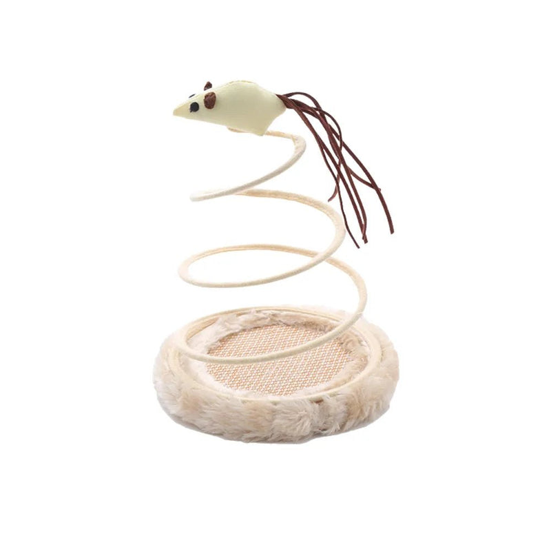 Interactive Spring - Coil Mouse Fish Style Plush Cat Toy - GreenFur