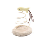 Interactive Spring - Coil Mouse Fish Style Plush Cat Toy - GreenFur