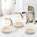 Interactive Spring - Coil Mouse Fish Style Plush Cat Toy - GreenFur
