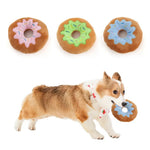 Interactive Squeaker Donut Shape Plush Pet Dog Bite Toy - GreenFur