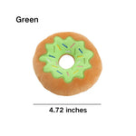 Interactive Squeaker Donut Shape Plush Pet Dog Bite Toy - GreenFur