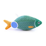 Interactive Squeaky Catnip Fish Shape Plush Cat Toy - GreenFur