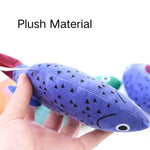 Interactive Squeaky Catnip Fish Shape Plush Cat Toy - GreenFur