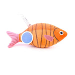 Interactive Squeaky Catnip Fish Shape Plush Cat Toy - GreenFur