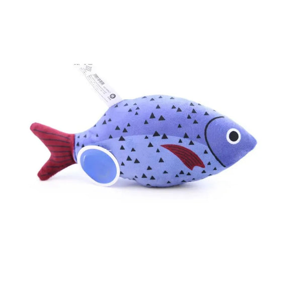 Interactive Squeaky Catnip Fish Shape Plush Cat Toy - GreenFur