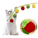 Interactive Squeaky Catnip Little Tomato Shape Plush Cat Toy - GreenFur