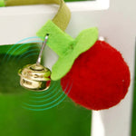 Interactive Squeaky Catnip Little Tomato Shape Plush Cat Toy - GreenFur