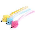 Interactive Squeaky Catnip Rat Shape with Tall Plush Cat Toy - GreenFur