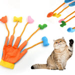 Interactive Squeaky Durable Fluffy Magic Cat Teaser Gloves - GreenFur