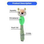 Interactive Squeaky TPR Plush Tail Pet Dog Chew Toy - GreenFur