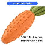 Interactive Teeth - Cleaning Carrot Rubber Squeaky Dog Toy - GreenFur