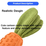 Interactive Teeth - Cleaning Carrot Rubber Squeaky Dog Toy - GreenFur