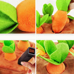 Interactive Teeth - Cleaning Pulling Up Carrot Plush Dog Toy - GreenFur