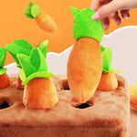 Interactive Teeth - Cleaning Pulling Up Carrot Plush Dog Toy - GreenFur