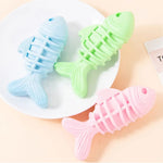 Interactive TPR Durable Dog Training Toy, Fish Bone - GreenFur