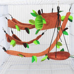 Jungle Themed Bird Hamster Cage Hammock Tunnel - GreenFur