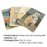 Jute Cat Scratcher Mat Durable and Shedding - Resistant Cat Scratching Surface - GreenFur