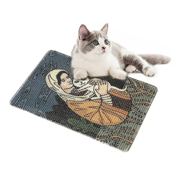 Jute Cat Scratcher Mat Durable and Shedding - Resistant Cat Scratching Surface - GreenFur