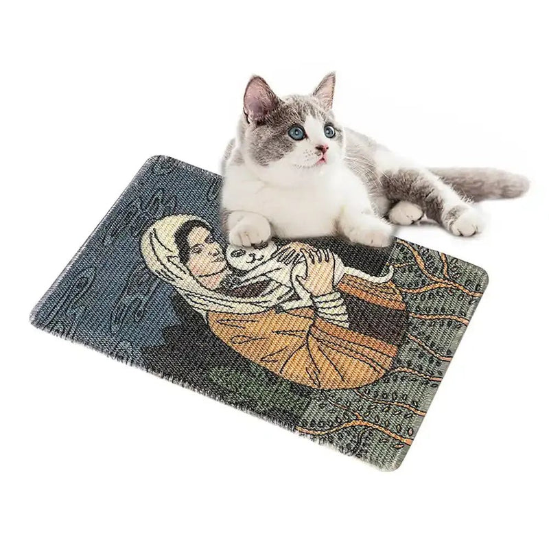 Jute Cat Scratcher Mat Durable and Shedding - Resistant Cat Scratching Surface - GreenFur