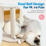Kitten Rope Play Ball Toy Sisal Scratching Post Small Cat Tree - GreenFur