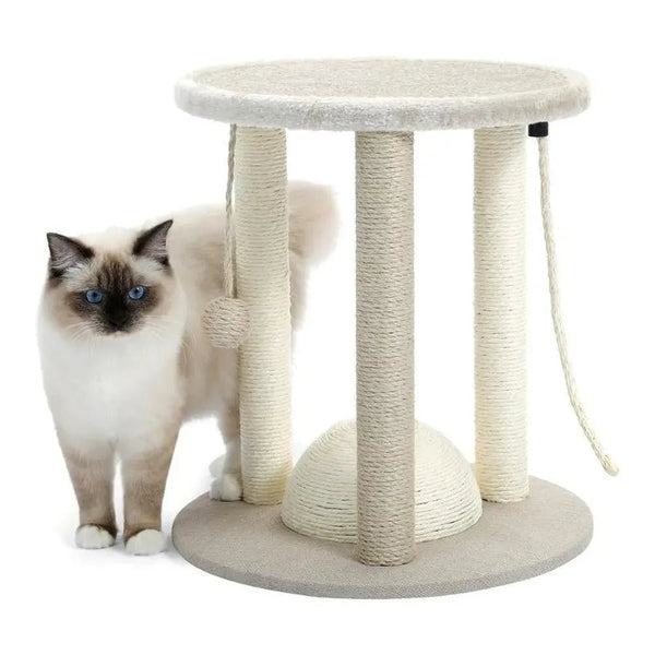 Kitten Rope Play Ball Toy Sisal Scratching Post Small Cat Tree - GreenFur