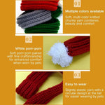 Knitted Christmas Scarf with White Pom - Poms for Pets - GreenFur
