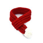 Knitted Christmas Scarf with White Pom - Poms for Pets - GreenFur
