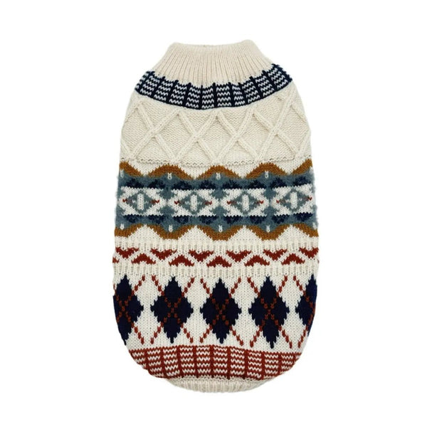 Knitted Fair Isle Pattern Warm Cute Dog Sweater - GreenFur