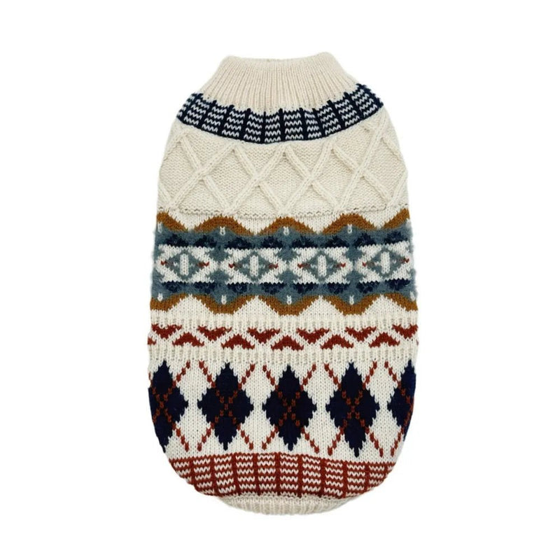Knitted Fair Isle Pattern Warm Cute Dog Sweater - GreenFur