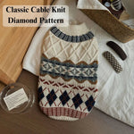 Knitted Fair Isle Pattern Warm Cute Dog Sweater - GreenFur
