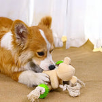 Koala Shaped Short Plush Pet Toy with Squeaker - GreenFur