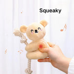 Koala Shaped Short Plush Pet Toy with Squeaker - GreenFur