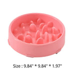 L Size Anti - slip Dog Cat Feed Bowl Pet Slow Food Bowl - GreenFur