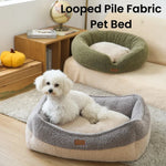 L Size Color - Block Removable Soft Looped Pile Fabric Pet Bed - GreenFur