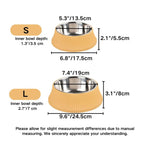 L Size Durable Pet Dog Feeding Bowl with Stainless Steel Insert - GreenFur