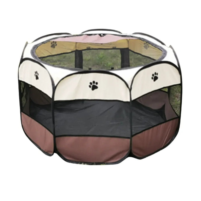 L Size Foldable Dog Playpen Outdoor Portable Dog Crate - GreenFur
