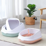L Size High Side Cat Litter Box Open Top Kitten Litter Box with Scoop - GreenFur