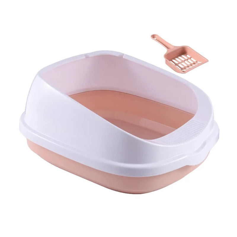 L Size High Side Cat Litter Box Open Top Kitten Litter Box with Scoop - GreenFur