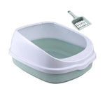 L Size High Side Cat Litter Box Open Top Kitten Litter Box with Scoop - GreenFur