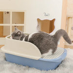 L Size Open Top Cat Litter Box High Side Cat Sand Box with Litter Scoop - GreenFur