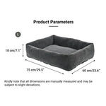 L Size Rectangle Circle Pile Fabric Pet Dog Sofa Bed - GreenFur