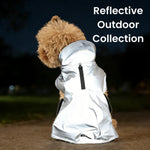 L, XL Size Grey Reflective Waterproof Fabric Dog Coat - GreenFur