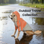 L, XL Size Orange Patchwork Waterproof PU Fabric Dog Raincoat - GreenFur