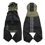 L, XL Size Stylish Patchwork Waterproof PU Fabric Dog Raincoat - GreenFur