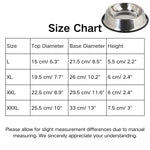 L XL XXL Size Durable Stainless Steel Pet Bowl with Rubber Base - GreenFur