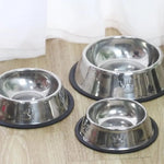 L XL XXL Size Durable Stainless Steel Pet Bowl with Rubber Base - GreenFur