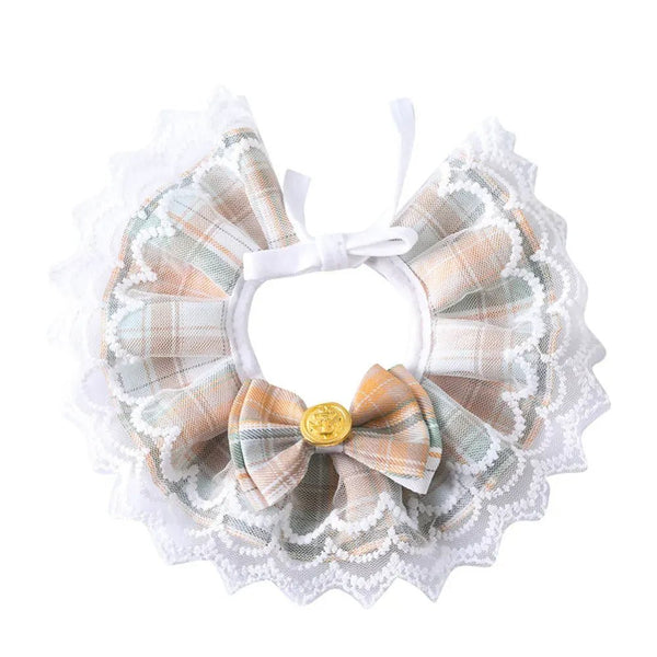 Lace Pet Collar Princess Style Bow Tie Neck Accessory - GreenFur