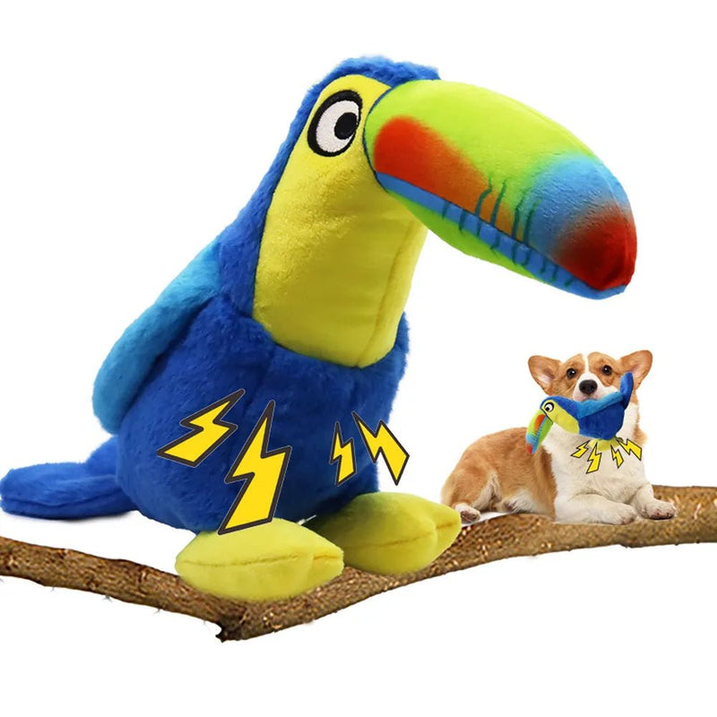 Large Beak Bird Plush Interactive Dog Toy with Squeakers Durable Chew Toy for Dogs - GreenFur
